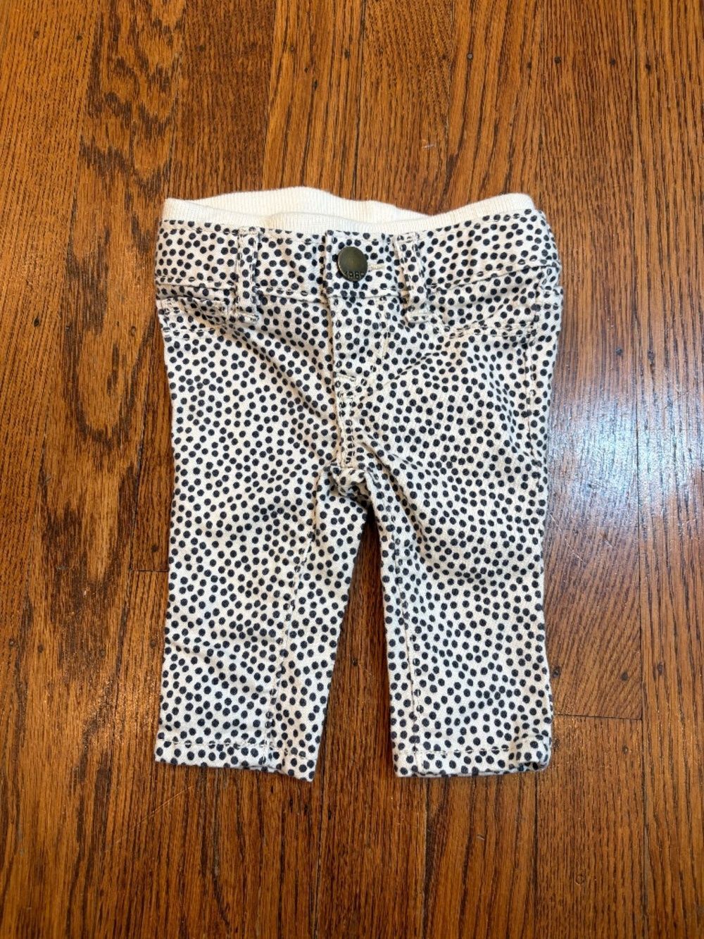 Gap Baby 1969 Pull-On Jeans | White with Black Polka Dots | 0–3 Months